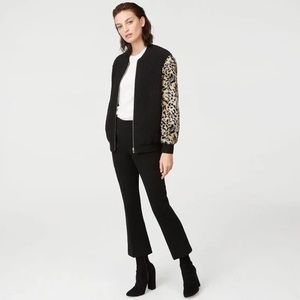 Club Monaco Bomber Jacket with Cheetah Sleeves
